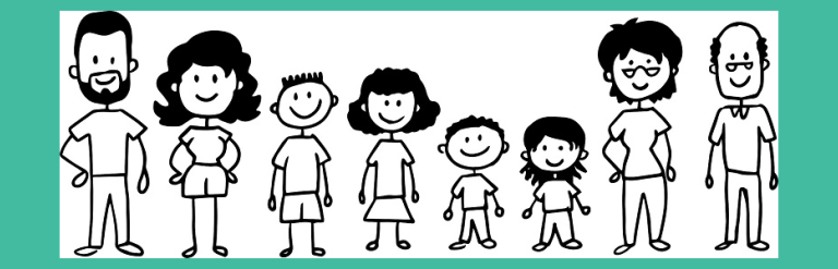 Cartoon characters of a family